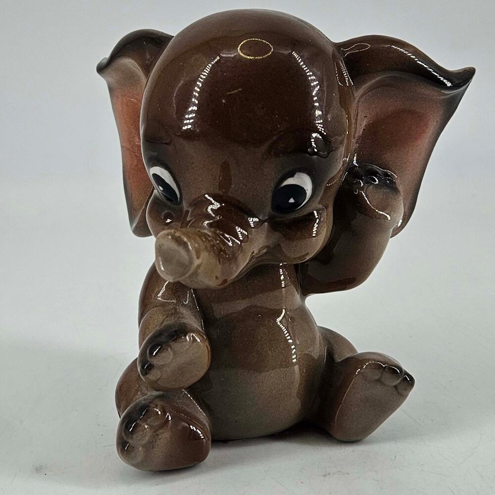 Vintage Quon Quon anthropomorphic baby Elephant Porcelain Figurine 1980’s
